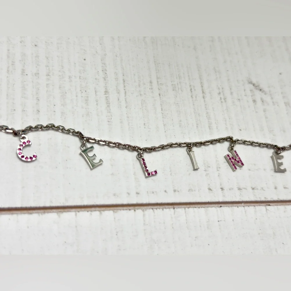 Celine Charm Bracelet- Silver & Pink - Picture 3 of 5